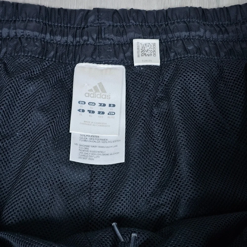 Vintage Adidas Track Pants Mens Extra Large Black Mesh Lined Relaxed Loose Y2K